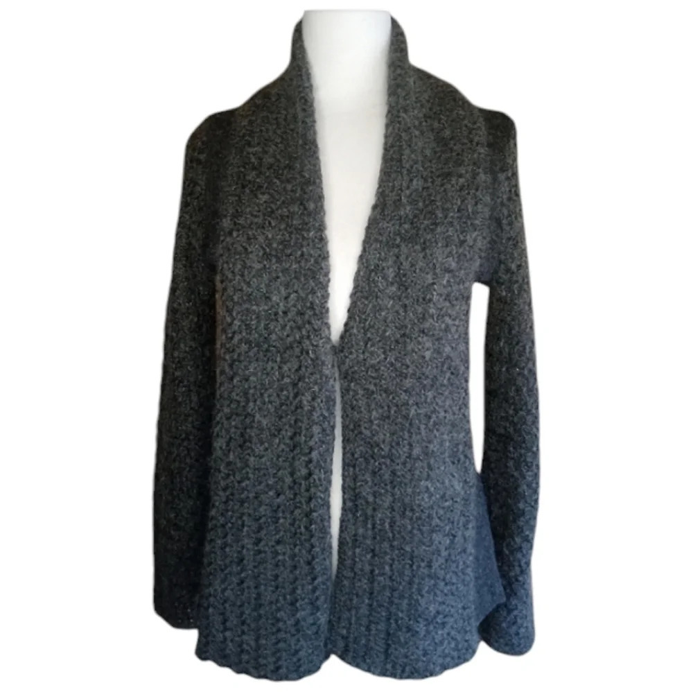 Unbranded Made in Italy Wool Mohair Open Knit Single Button Attached Scarf Large
